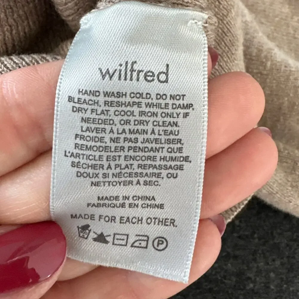 Aritizia Wilfred Rebecca Croped Turtleneck Wool & Cotton Brown, Size S, Like New